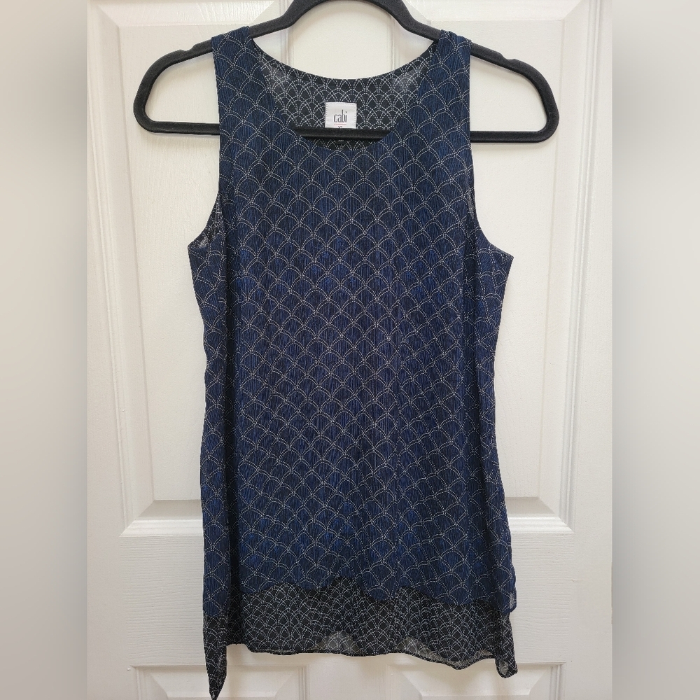 Cabi Women's Layered Scallop Sleeveless Tank Top Size XS